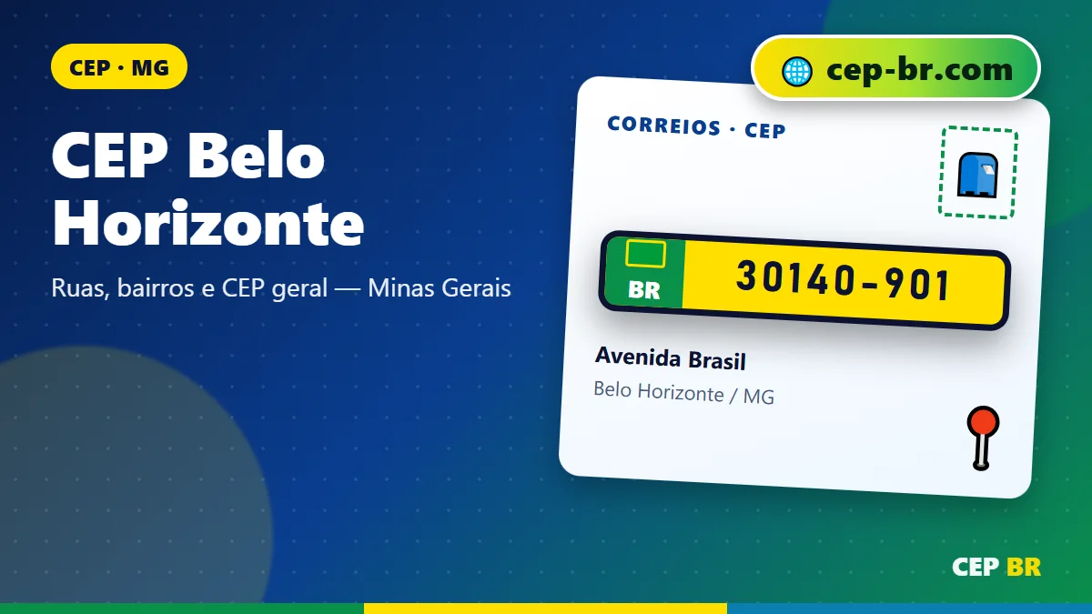 CEP Belo Horizonte: ilustração com exemplo de CEP