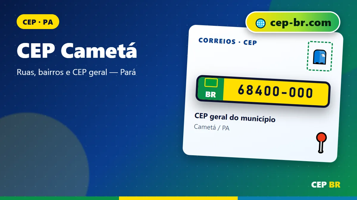 CEP Cameta: ilustração com exemplo de CEP