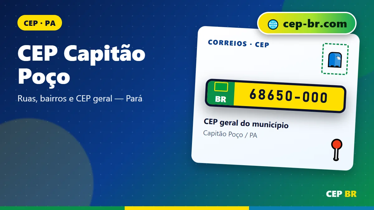 CEP Capitao Poco: ilustração com exemplo de CEP