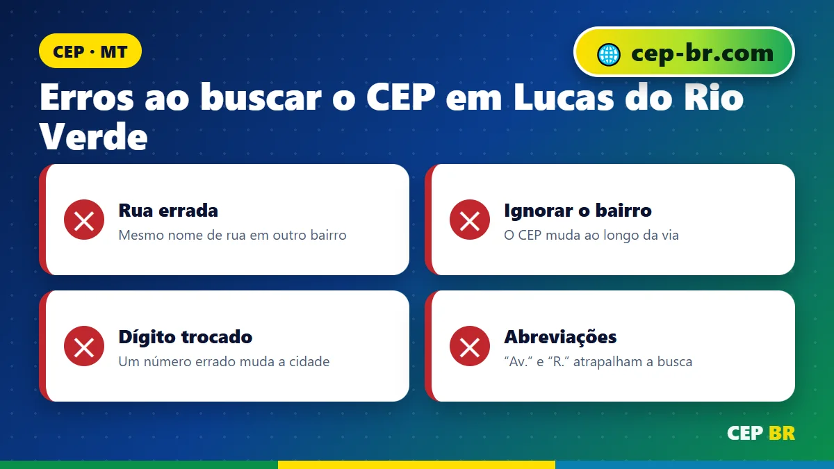 CEP da Rua Lucas do Rio Verde: erros comuns ao buscar o CEP