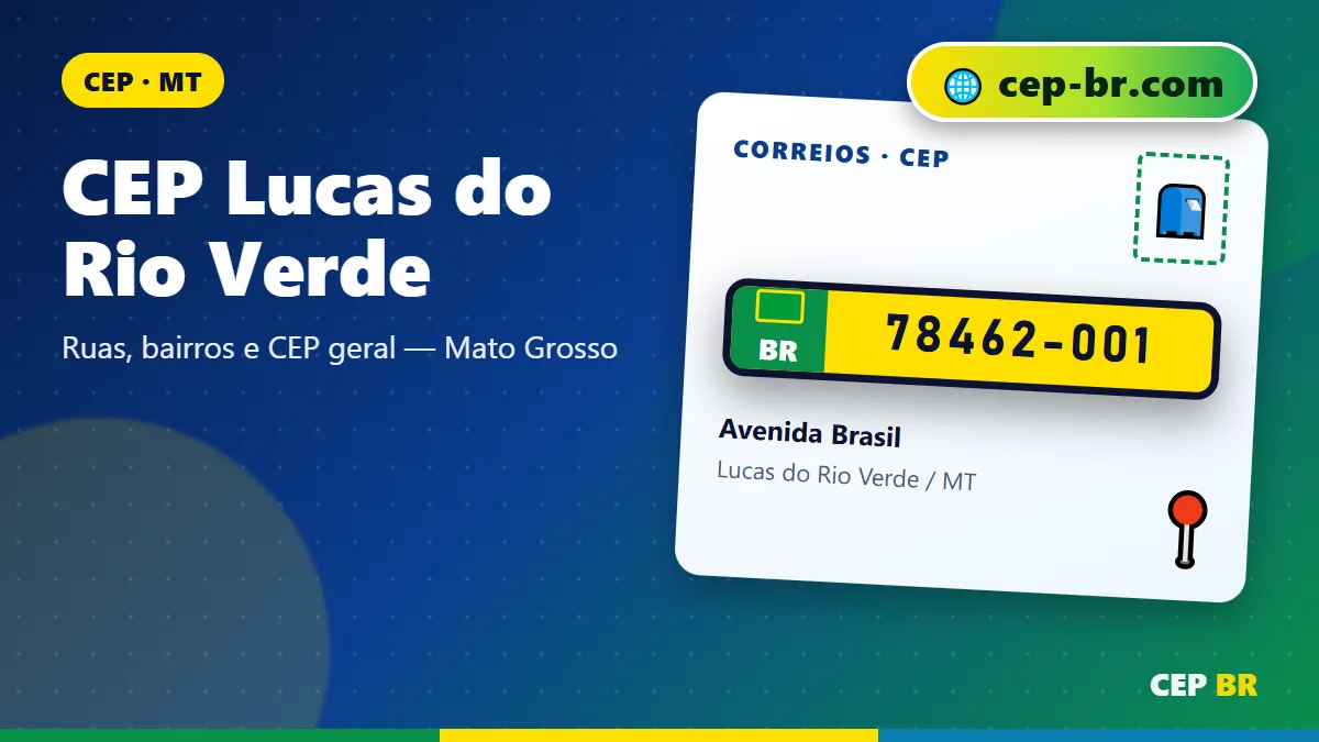 CEP Lucas do Rio Verde: ilustração com exemplo de CEP