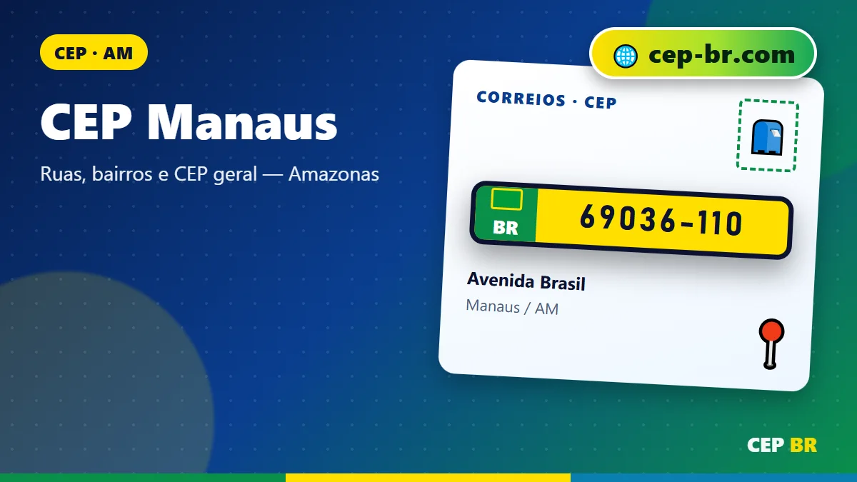 CEP Manaus: ilustração com exemplo de CEP