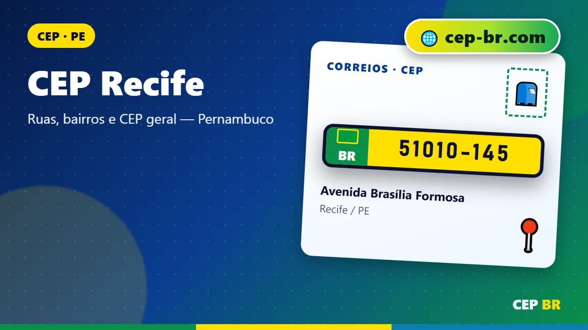 CEP Recife: ilustração com exemplo de CEP