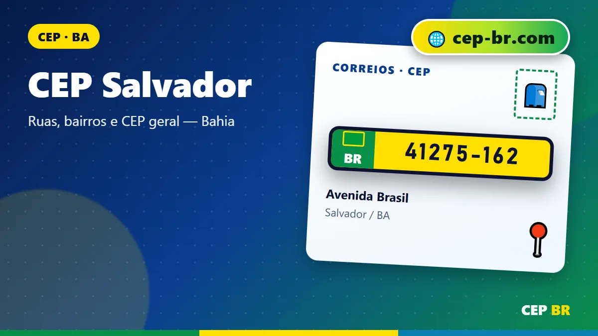 CEP Salvador: ilustração com exemplo de CEP