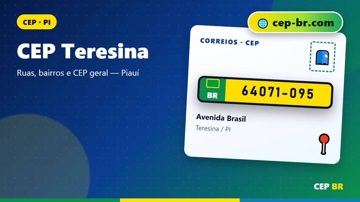 CEP Teresina: ilustração com exemplo de CEP