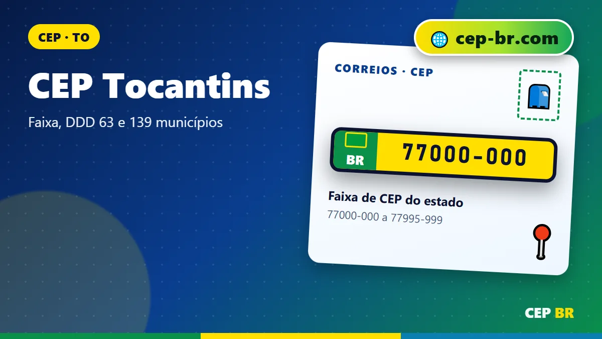 CEP TO: ilustração com exemplo de CEP