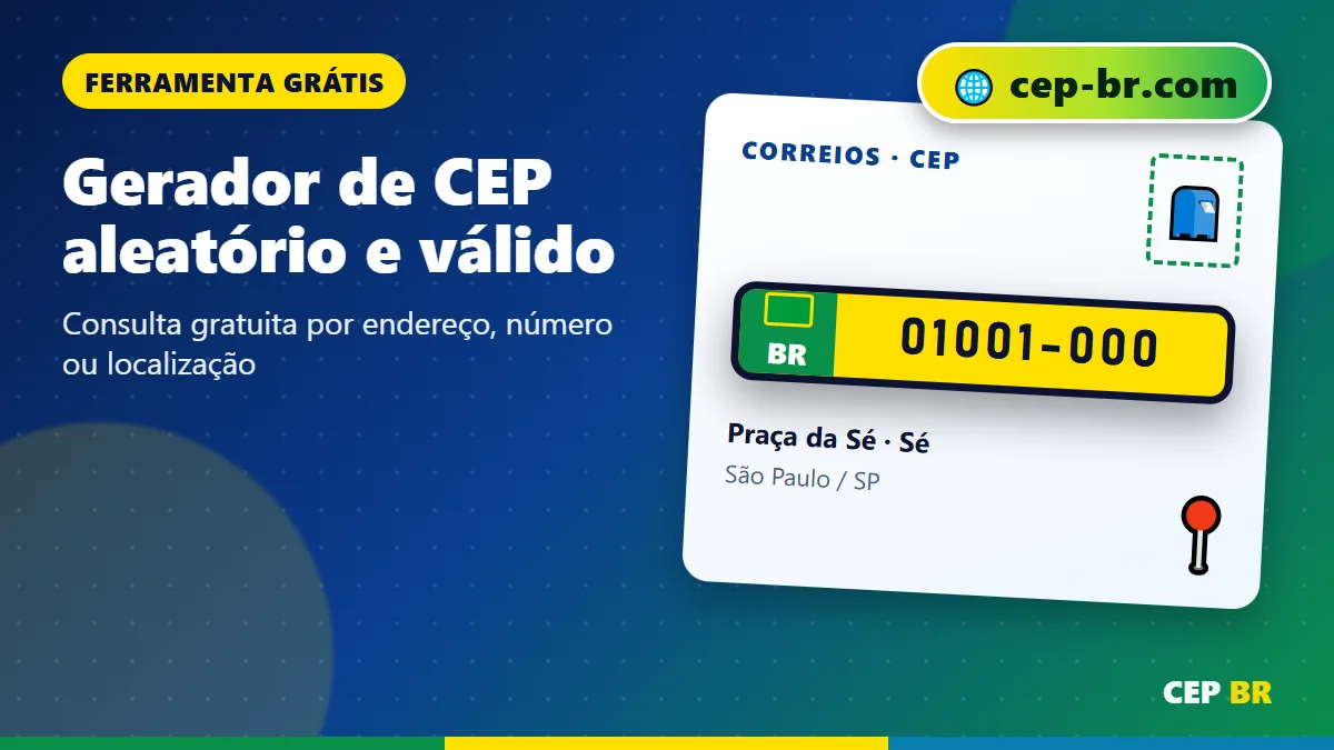 Gerador de CEP: ilustração com exemplo de CEP
